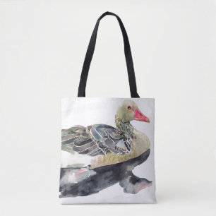 Bolsa Tote Pássaro da aguarela do desenhar da mão, pato