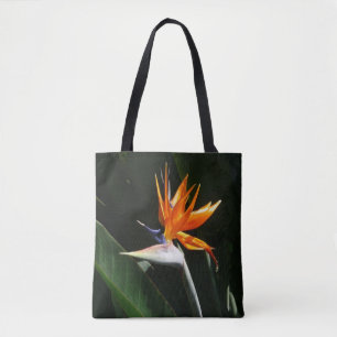 Bolsa Tote Pássaro da Flor Tropical Laranja do Paraíso