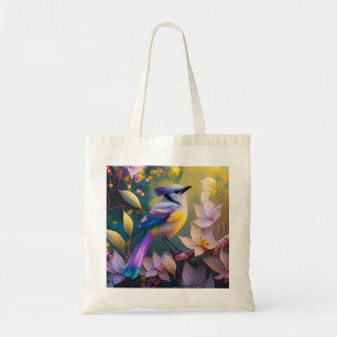 Bolsa Tote Pássaro de Fantasia Amarelo Violet Tufado