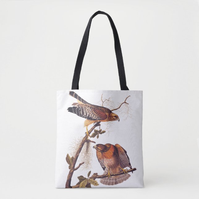 Bolsa Tote Pássaro de Preia ruivo Hawk Audubon (Frente)