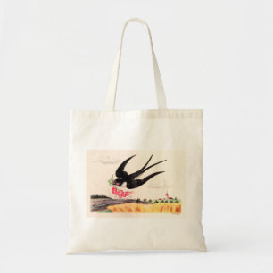 Bolsa Tote Pássaro de vôo com flores