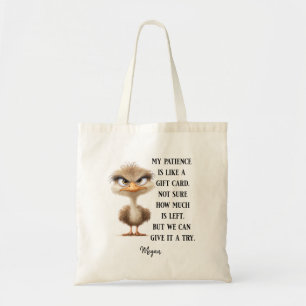 Bolsa Tote Pássaro Engraçado Humor Sarcástico Presente Grumpy