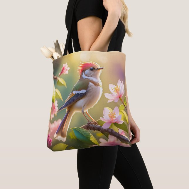 Bolsa Tote Pássaro Fantasia do Warblay Chested Buff (Close Up)