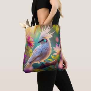 Bolsa Tote Pássaro Fantasia Juvenil Crested Blush Feather Dov