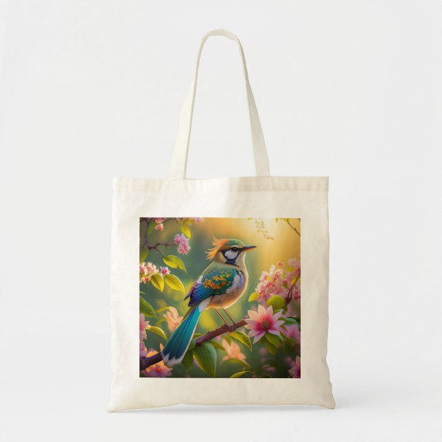 Bolsa Tote Pássaro Fantástico de Ala Verde (Frente)