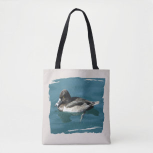 Bolsa Tote Pássaro Fotográfico do Pato Negra e Branca