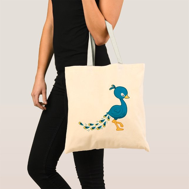 Bolsa Tote Pássaro Peacock Azul (Criador carregado)
