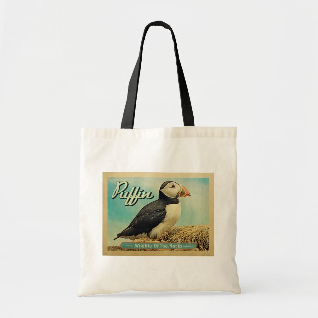 Bolsa Tote Pássaro Puffin - Vida Selvagem do Norte (Frente)