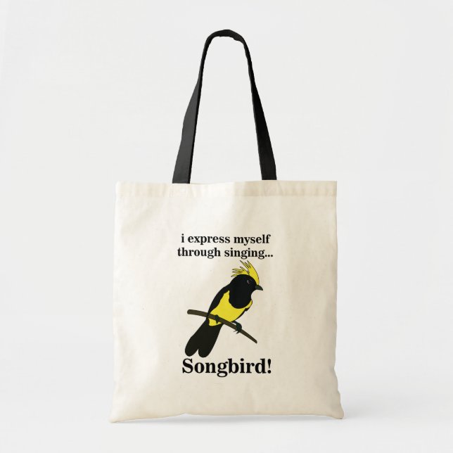 Bolsa Tote Pássaro Songbird Engraçado Birdwatcher (Frente)