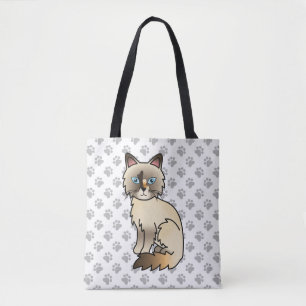 Bolsa Tote Pássaro TortoisesInferno / Ragdoll Gato e Patas