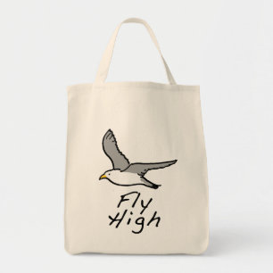 Bolsa Tote Pássaro voador. Caveira na Ilustração de Voo. B