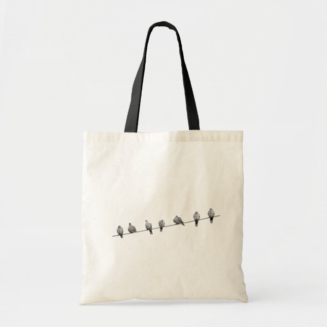 Bolsa Tote Pássaros arame pomba (Frente)