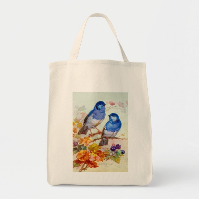 Bolsa Tote Pássaros azuis (Frente)