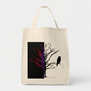Bolsa Tote Pássaros das árvores. Corvos, Raven Blackbird