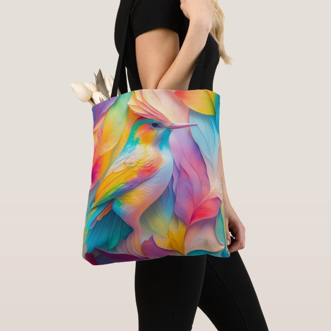 Bolsa Tote Pássaros de Seda de Fantasia (Close Up)
