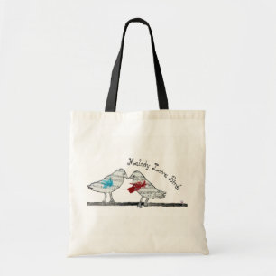 Bolsa Tote Pássaros do amor da melodia - saco