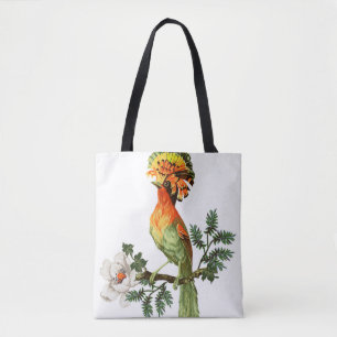 Bolsa Tote Pássaros do Paraíso: Fundo Floral Exótico