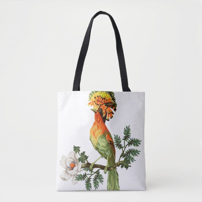 Bolsa Tote Pássaros do Paraíso: Fundo Floral Exótico (Frente)