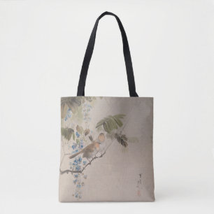 Bolsa Tote Pássaros e Flores por Watanabe Seitei