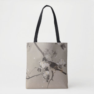 Bolsa Tote Pássaros em um Ramo Florido por Watanabe Seitei