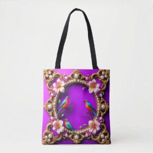 Bolsa Tote Pássaros Vibrantes Empoleirados