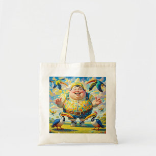 Bolsa Tote Pássaros voando ao redor de um homem feliz