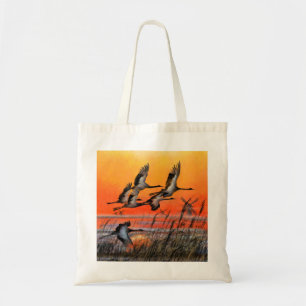 Bolsa Tote Pássaros Voando Saco de Tota Sunset - Pintura