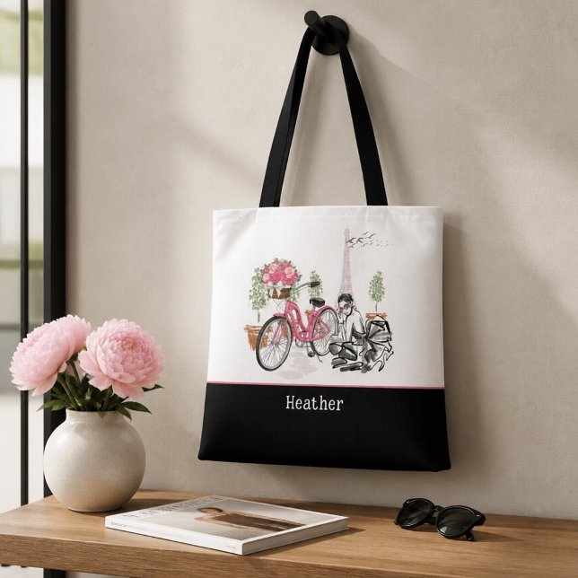 Bolsa Tote Passeio de Bicicleta Personalizado em Paris (Criador carregado)