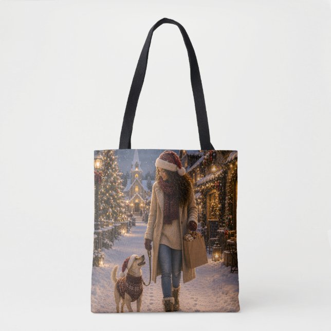 Bolsa Tote Passeio de Natal à Noite com Lina (Frente)