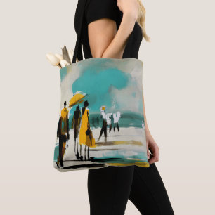 Bolsa Tote Passeio Ensolarado – Figuras Abstratas Em Luz Aber