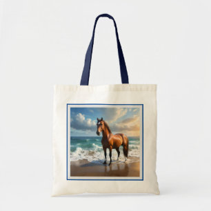 Bolsa Tote **"Passeio Majestoso: Cavalo Marrom Orgulhoso na P