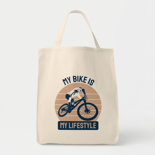 Bolsa Tote Passo Bicicleta - A Minha Bicicleta É O Meu Estilo (Frente)