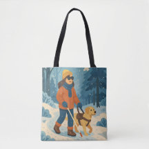 Passo Inverno com Ilustração de Cachorro Guia