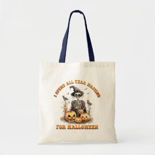 Bolsa Tote Passo O Ano Esperando O Esqueleto Engraçado Do Dia