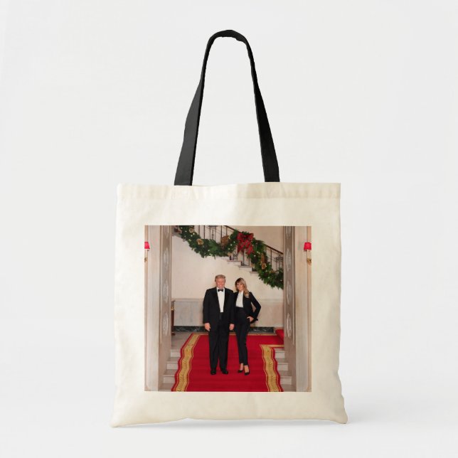 Bolsa Tote Passos de Natal O Presidente Donald Trump & Melani (Frente)