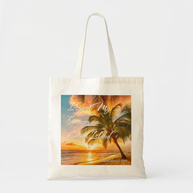 Bolsa Tote Passou meu verão na sacola da ilha de Catica (Frente)