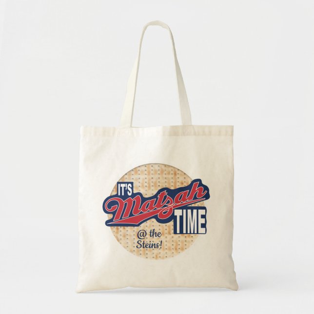 Bolsa Tote Passover Tote Bag "É Matzah Matzah Time!" (Frente)