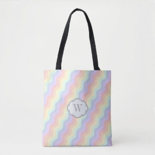 Bolsa Tote Pasta Arco-Íris Ondas Tudo Sobre Impressão