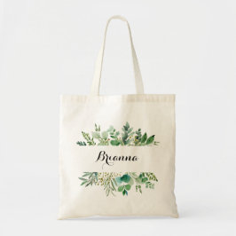 Bolsa Tote Pasta Botânica Eucalyptus Verde Bridesmaid