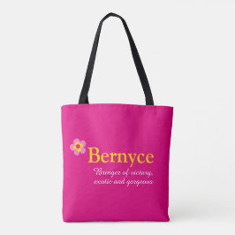 Bolsa Tote Pasta de flores rosa nome Bernyce