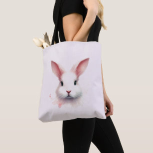 Bolsa Tote Pastéis Suaves: Saco de Tota Coelho Rosa