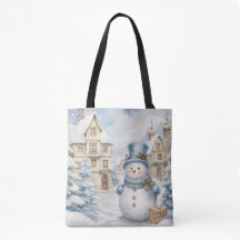 PASTEL BLUE WINTER HOLIDAY CHRISTMAS SNOWMAN