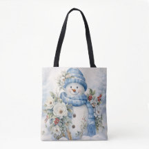 PASTEL BLUE WINTER HOLIDAY CHRISTMAS SNOWMAN