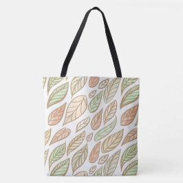 Bolsa Tote Pastel Botanical Leaf Pattern