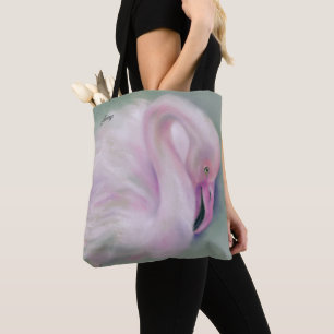 Bolsa Tote Pastel cor-de-rosa macio do flamingo personalizado