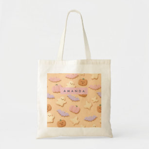 Bolsa Tote Pastel Halloween Cookie Ghost Bat personalizado