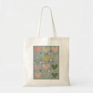 Bolsa Tote Pastel Heart Tapeçaria