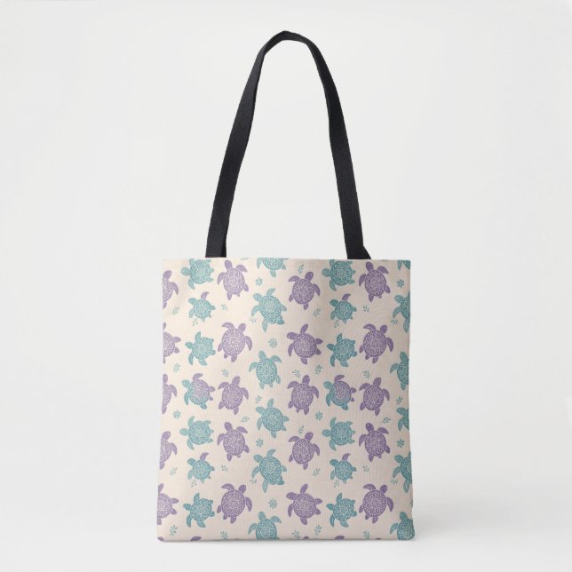 Bolsa Tote Pastel Mandala Turtle Pattern (Frente)
