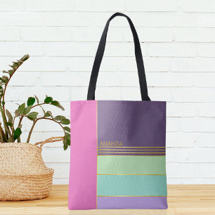Bolsa Tote Pastel Minimalista Tendência Moderno Chic Colorido