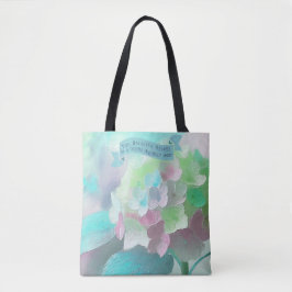 Bolsa Tote Pastel Orthensia Painada Flor, Bíblia Citada Mãe